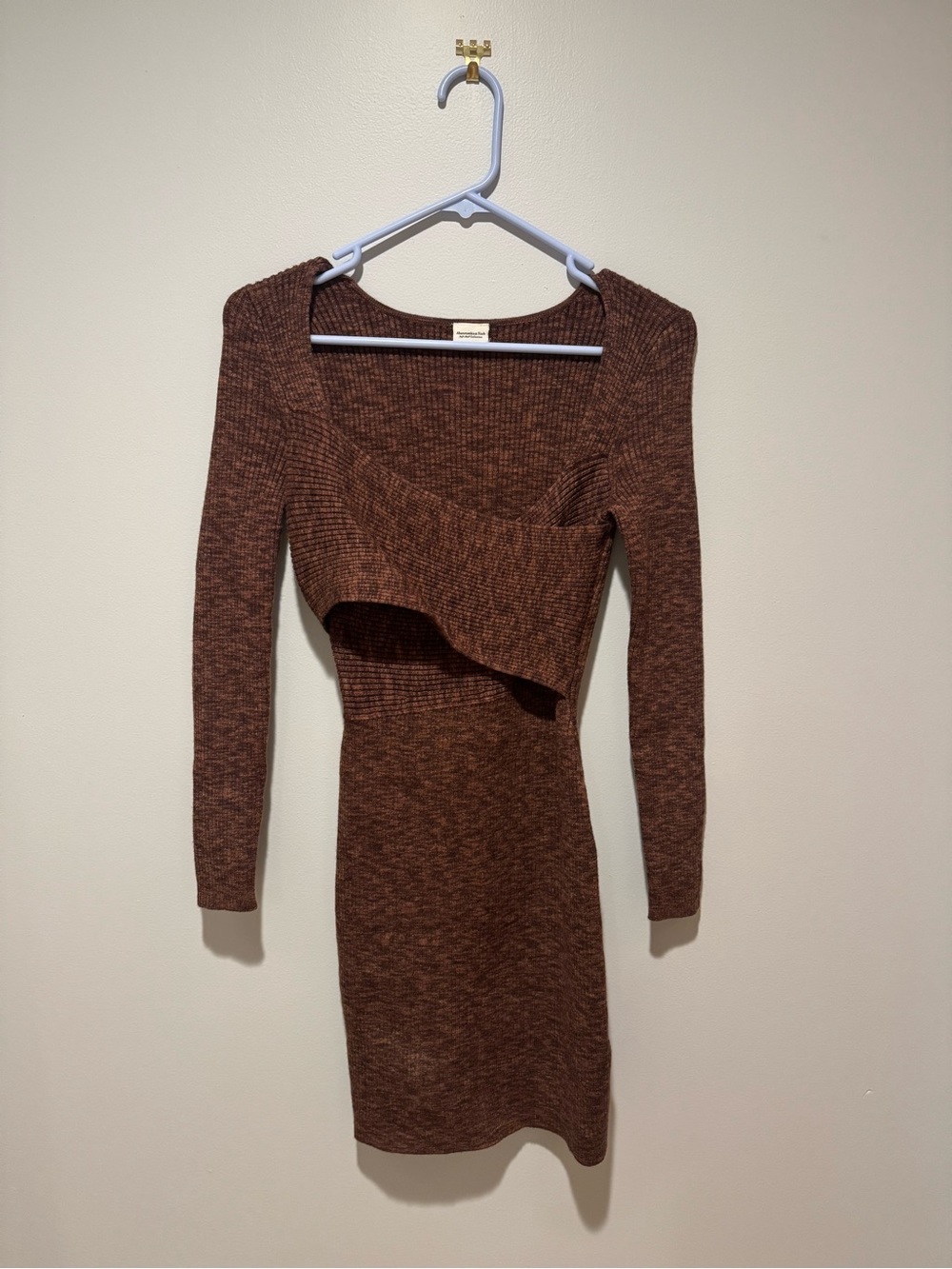 Abercrombie Fitch Marled Chocolate Ribbed Sweater Dress Size SP